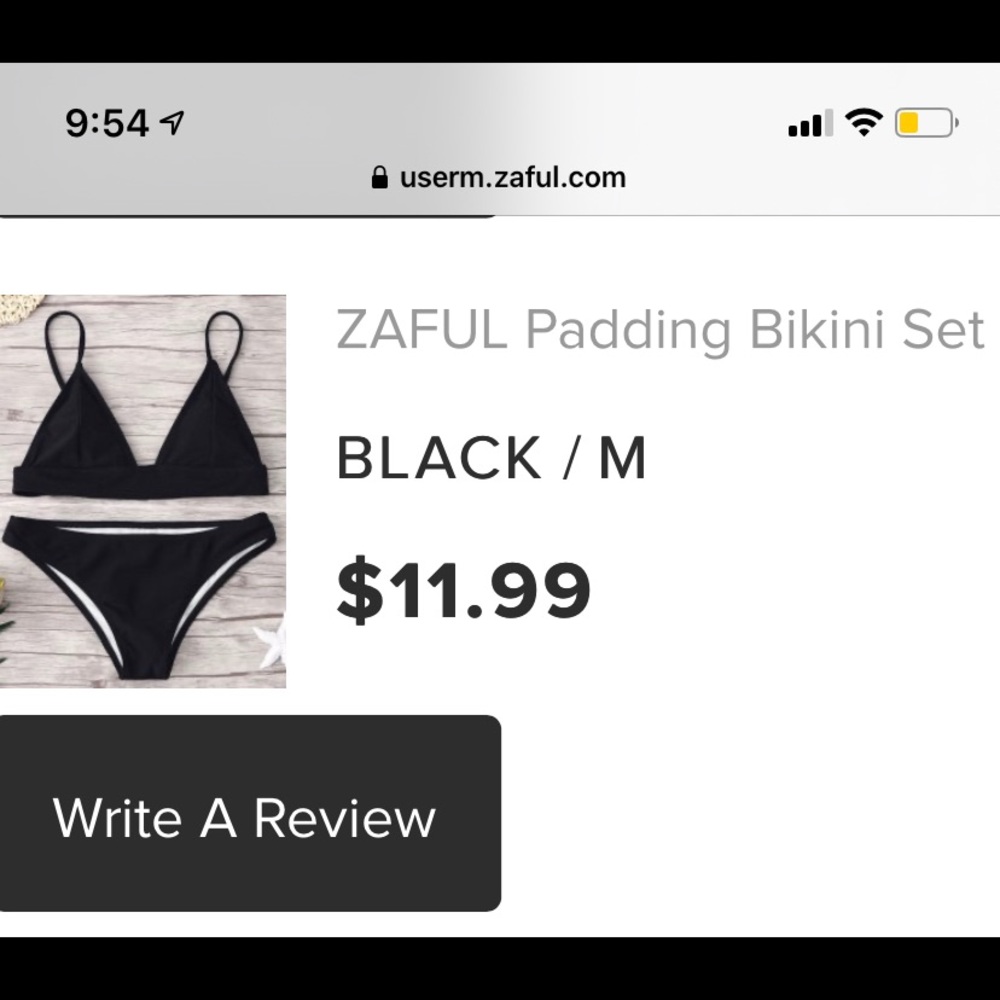BRAND NEW BLACK ZAFUL BIKINI